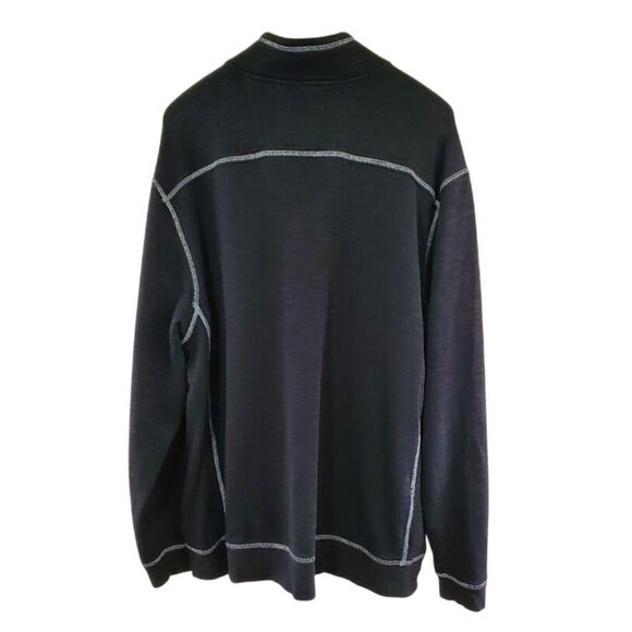 Tommy Bahama Quarter Zip Pullover XXL | Charcoal Gray Pima Cotton Tencel Blend - Picture 6 of 8